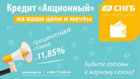 ​Сургутнефтегазбанк продлил срок кредита «Акционный»: успейте воспользоваться выгодным предложением!